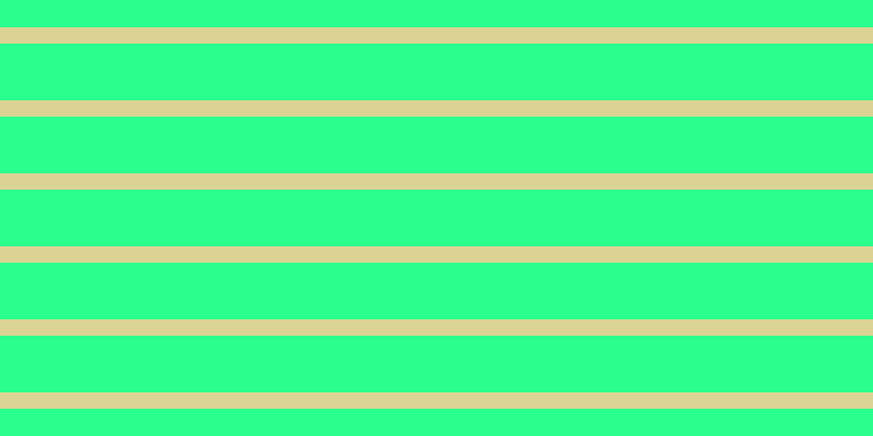 #2aff8d, #dbd393 horizontal lines, fifteen pixels wide, fifty-two pixels apart
