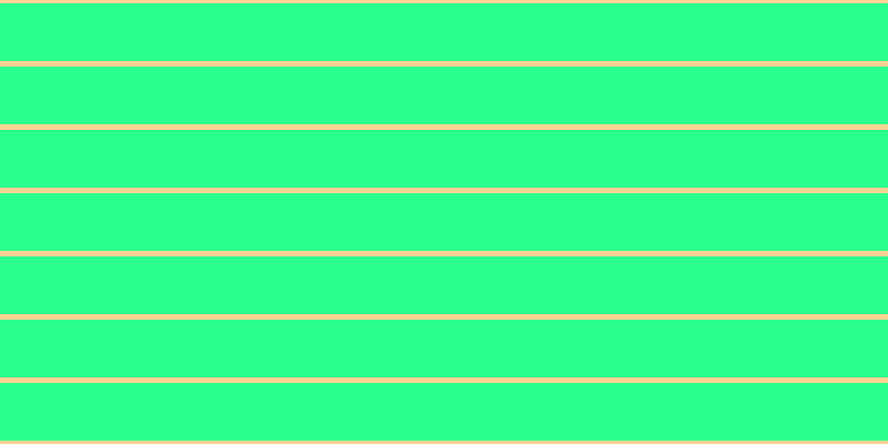 #2aff8d, #fcd393 horizontal lines, five pixels wide, fifty-two pixels apart