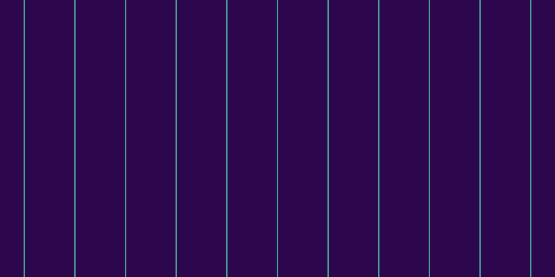 #2d074e, #46a393 vertical lines, two pixels wide, seventy-one pixels apart