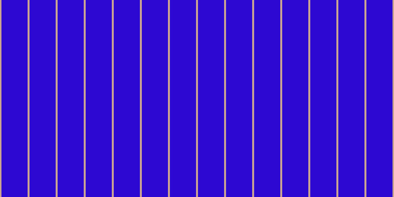 #2d07d2, #caa393 vertical lines, four pixels wide, fifty-three pixels apart