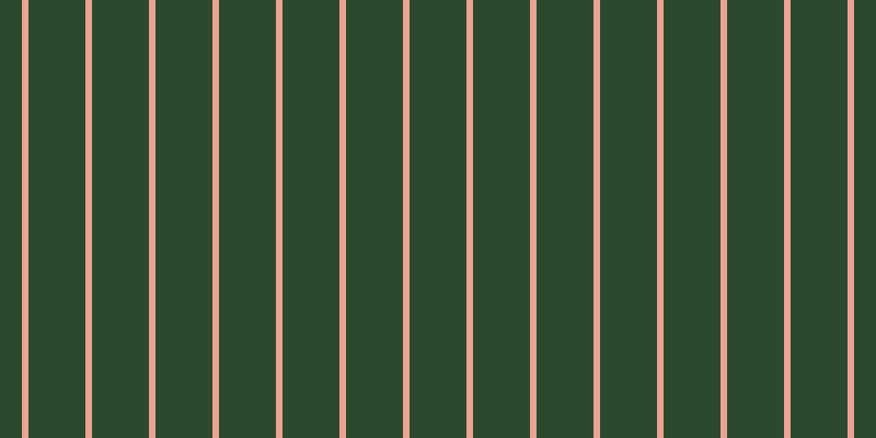 #2d492d, #eba393 vertical lines, six pixels wide, fifty-two pixels apart