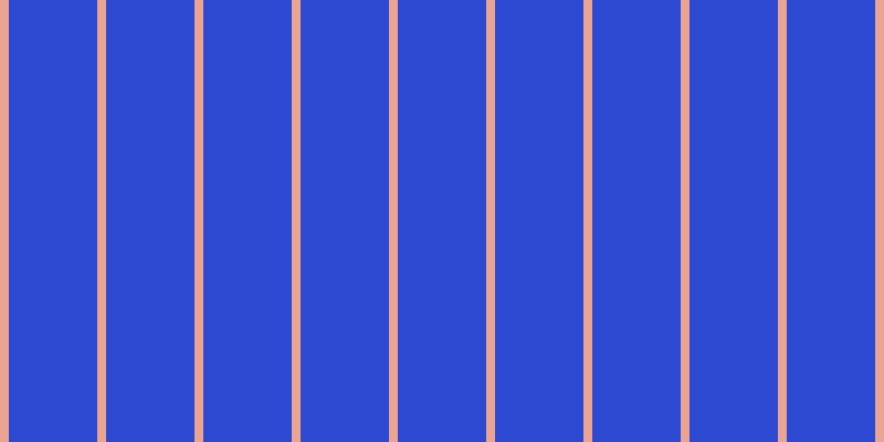 #2d49d2, #eba393 vertical lines, eight pixels wide, eighty pixels apart