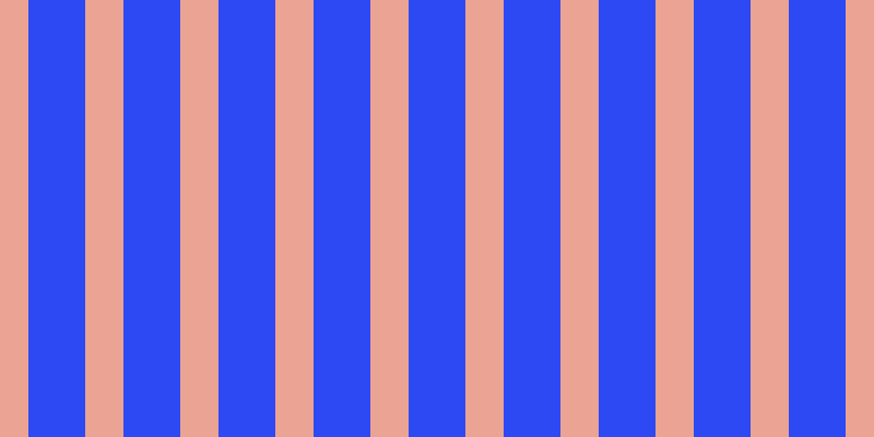 #2d49f3, #eba393 vertical lines, thirty-five pixels wide, fifty-two pixels apart