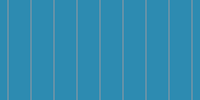#2d8bb1, #eba393 vertical lines, two pixels wide, ninety pixels apart