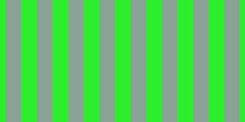 #2dee2d, #88a393 vertical lines, fifty pixels wide, fifty-two pixels apart