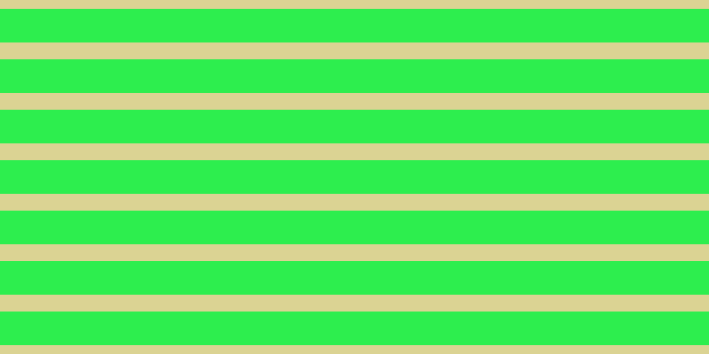 #2dee4e, #dbd393 horizontal lines, nineteen pixels wide, thirty-eight pixels apart