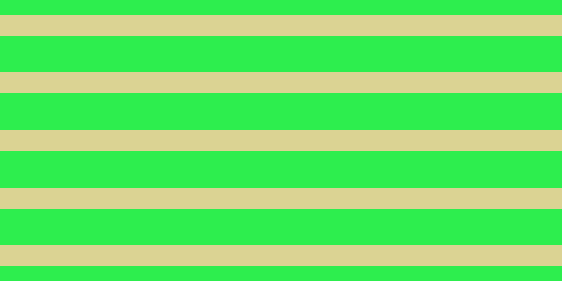 #2dee4e, #dbd393 horizontal lines, thirty pixels wide, fifty-two pixels apart