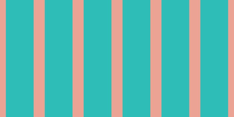 #2fbdb8, #eba393 vertical lines, thirty-eight pixels wide, ninety-five pixels apart