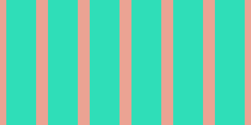 #2fdeb8, #eba393 vertical lines, thirty-eight pixels wide, ninety-five pixels apart
