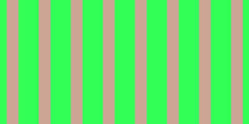 #2fff55, #caa393 vertical lines, thirty-eight pixels wide, sixty-five pixels apart