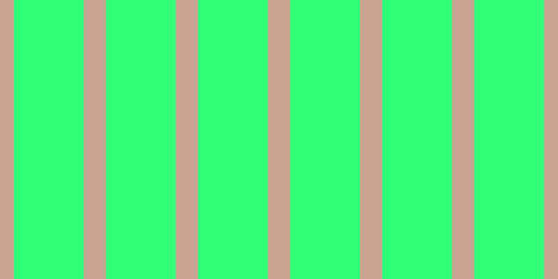 #2fff76, #caa393 vertical lines, thirty-two pixels wide, one hundred pixels apart