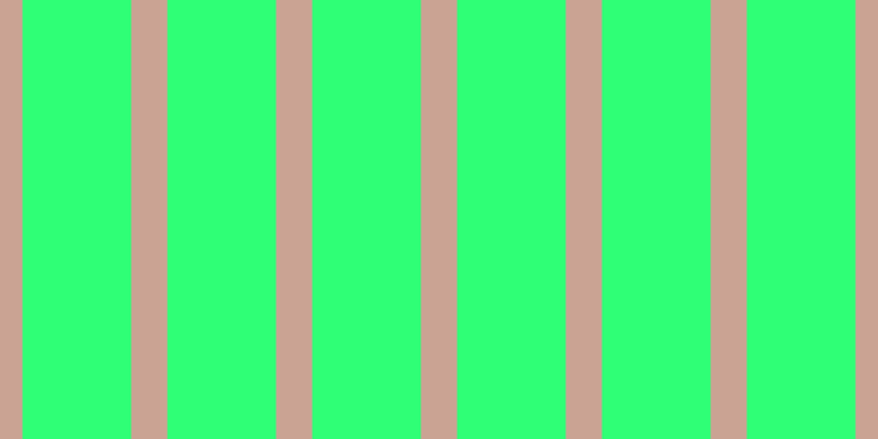#2fff76, #caa393 vertical lines, thirty-three pixels wide, ninety-nine pixels apart