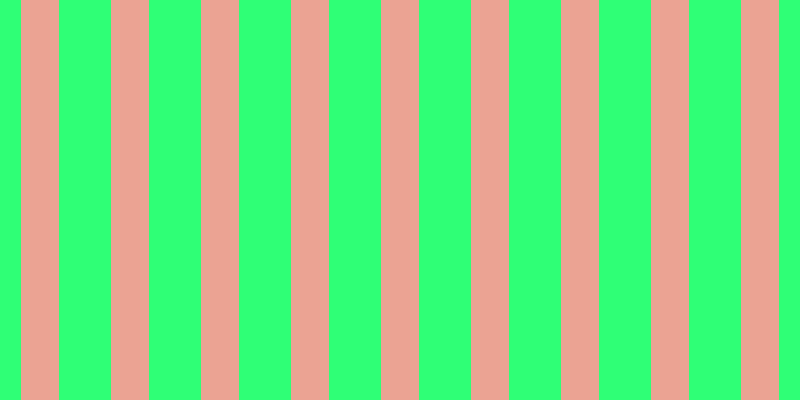 #2fff76, #eba393 vertical lines, thirty-eight pixels wide, fifty-two pixels apart