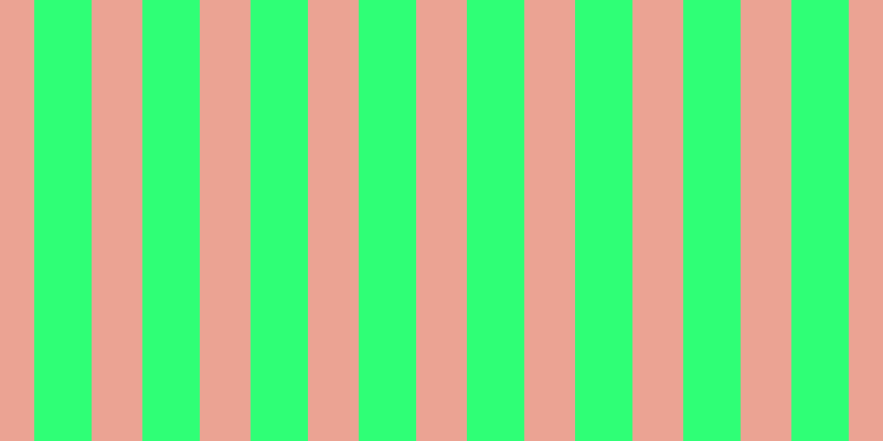 #2fff76, #eba393 vertical lines, forty-six pixels wide, fifty-two pixels apart