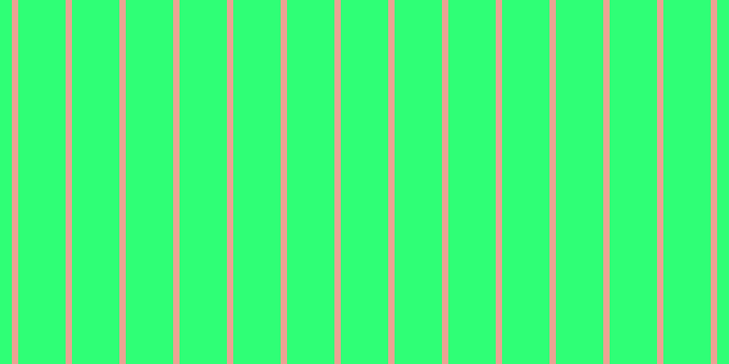 #2fff76, #eba393 vertical lines, seven pixels wide, fifty-two pixels apart