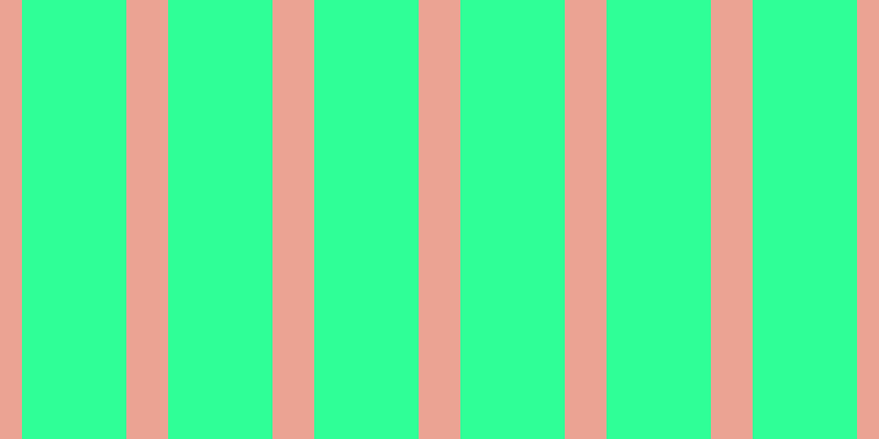 #2fff97, #eba393 vertical lines, thirty-eight pixels wide, ninety-five pixels apart