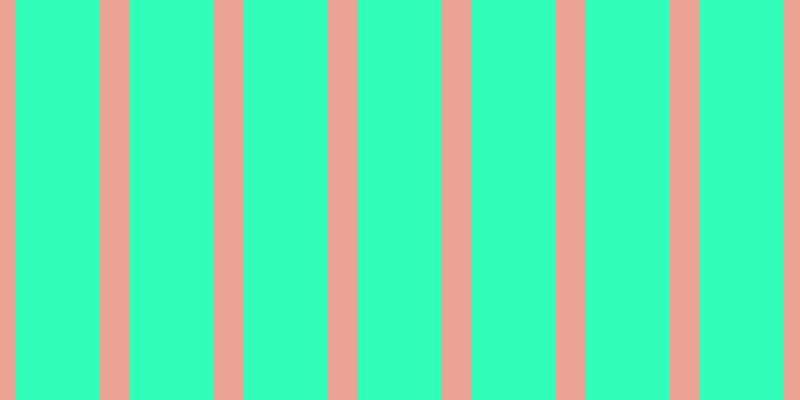 #2fffb8, #eba393 vertical lines, thirty pixels wide, eighty-four pixels apart