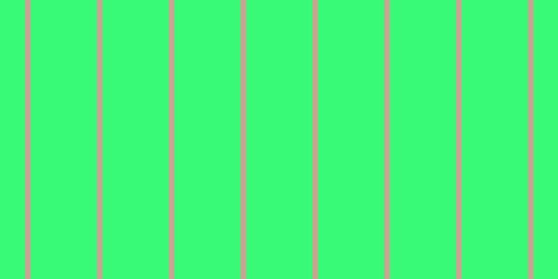 #39fa76, #caa393 vertical lines, eight pixels wide, ninety-five pixels apart
