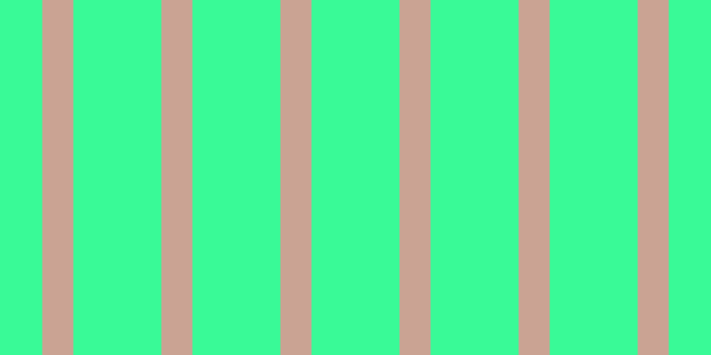 #39fa97, #caa393 vertical lines, thirty-five pixels wide, ninety-nine pixels apart