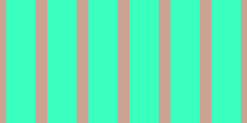 #39ffbf, #caa393 vertical lines, thirty-eight pixels wide, ninety-five pixels apart