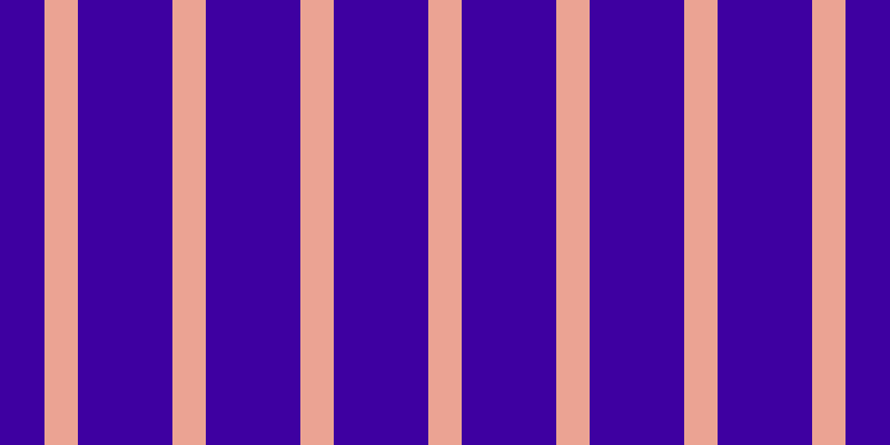 #3e00a1, #eba393 vertical lines, thirty pixels wide, eighty-five pixels apart