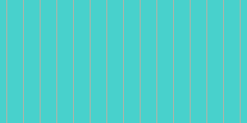 Medium turquoise, #eba393 vertical lines, two pixels wide, fifty-two pixels apart