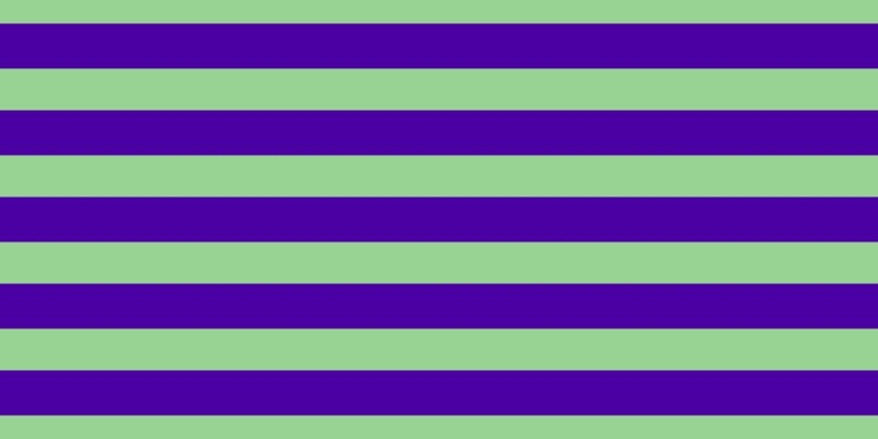 #4b00a3, #99d393 horizontal lines, thirty-eight pixels wide, forty-one pixels apart
