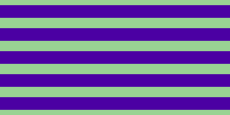 #4b00a3, #99d393 horizontal lines, thirty-seven pixels wide, forty-three pixels apart