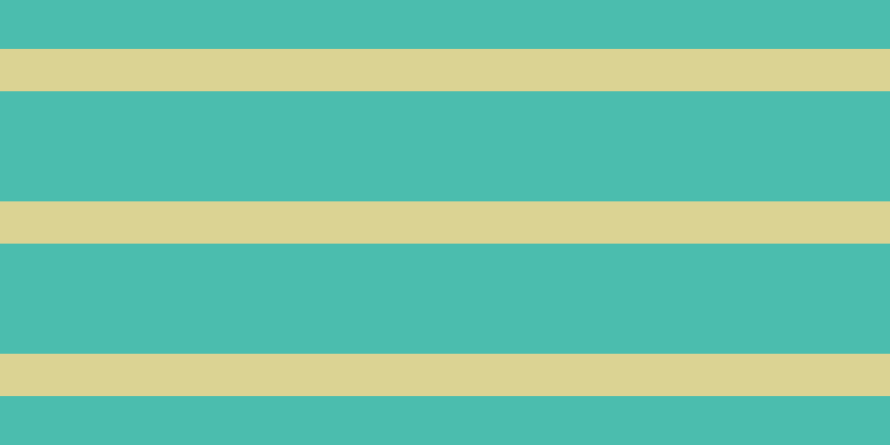#4bbdae, #dbd393 horizontal lines, thirty-eight pixels wide, ninety-nine pixels apart
