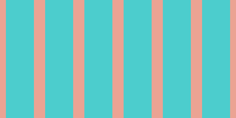 #4ccdcd, #eba393 vertical lines, thirty-eight pixels wide, ninety-five pixels apart