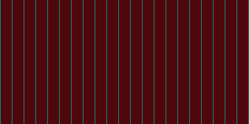 #4e070c, #04a393 vertical lines, two pixels wide, thirty-six pixels apart