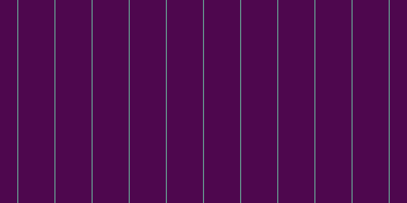 #4e074e, #67a393 vertical lines, two pixels wide, seventy-one pixels apart