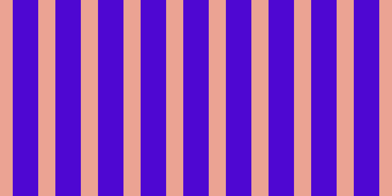 #4e07d2, #eba393 vertical lines, thirty-five pixels wide, fifty-two pixels apart