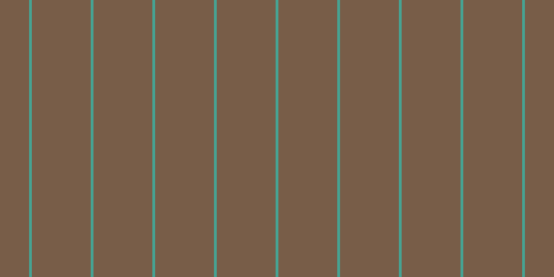 #4e280c (75%), #46a393 vertical lines, four pixels wide, eighty-five pixels apart