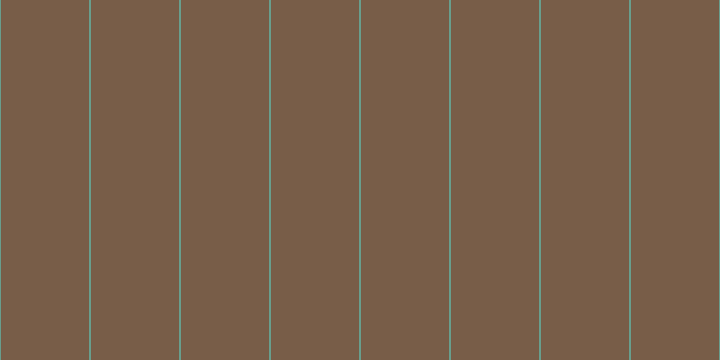 #4e280c (75%), #67a393 vertical lines, two pixels wide, ninety-eight pixels apart