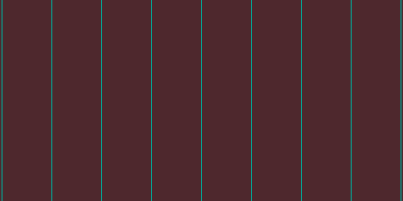 #4e282d, #04a393 vertical lines, two pixels wide, ninety-seven pixels apart