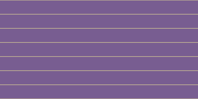 #4e286f (75%), #dbd393 horizontal lines, two pixels wide, fifty-five pixels apart