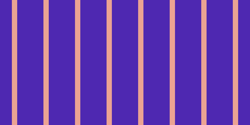 #4e28b1, #eba393 vertical lines, seventeen pixels wide, eighty-four pixels apart