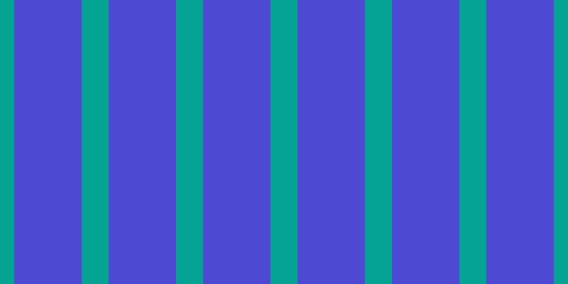 #4e49d2, #04a393 vertical lines, thirty-eight pixels wide, ninety-five pixels apart