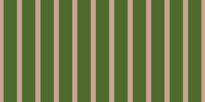 #4e6a2d, #caa393 vertical lines, twenty pixels wide, fifty-two pixels apart