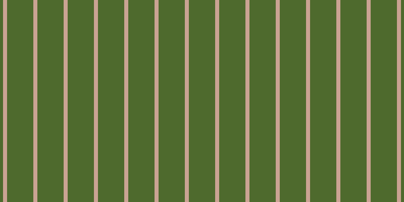 #4e6a2d, #caa393 vertical lines, eight pixels wide, fifty-two pixels apart