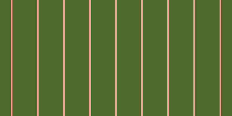 #4e6a2d, #eba393 vertical lines, six pixels wide, eighty-four pixels apart