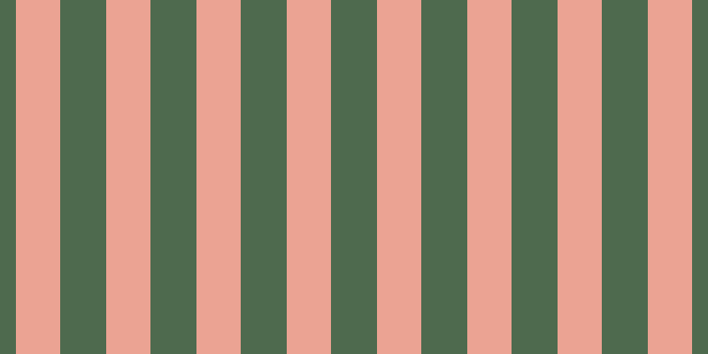 #4e6a4e, #eba393 vertical lines, fifty pixels wide, fifty-two pixels apart
