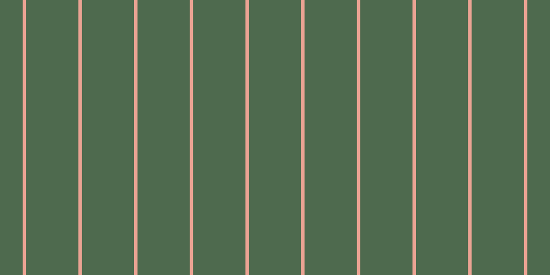 #4e6a4e, #eba393 vertical lines, five pixels wide, seventy-six pixels apart