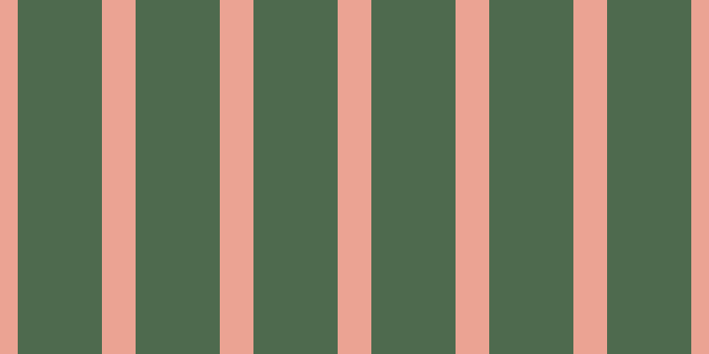 #4e6a4e, #eba393 vertical lines, thirty-eight pixels wide, ninety-five pixels apart