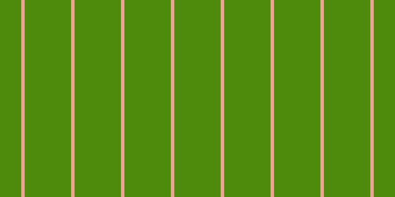#4e8b0c, #eba393 vertical lines, seven pixels wide, ninety-four pixels apart