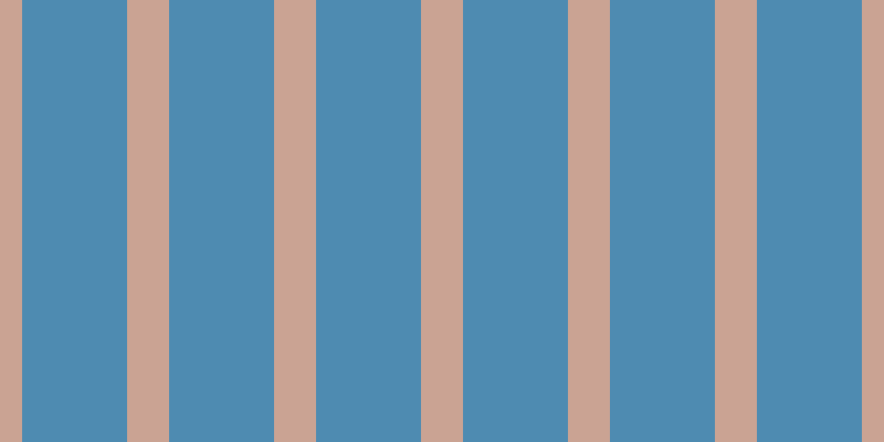 #4e8bb1, #caa393 vertical lines, thirty-eight pixels wide, ninety-five pixels apart