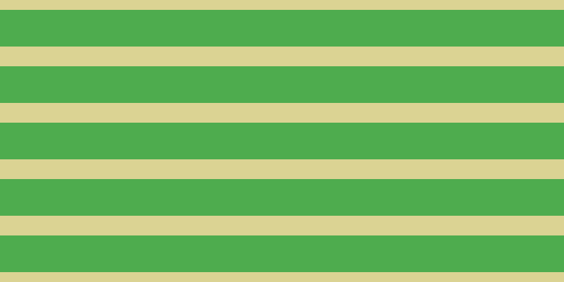 #4eac4e, #dbd393 horizontal lines, twenty-eight pixels wide, fifty-two pixels apart