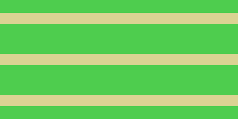#4ecd4e, #dbd393 horizontal lines, thirty-eight pixels wide, one hundred pixels apart