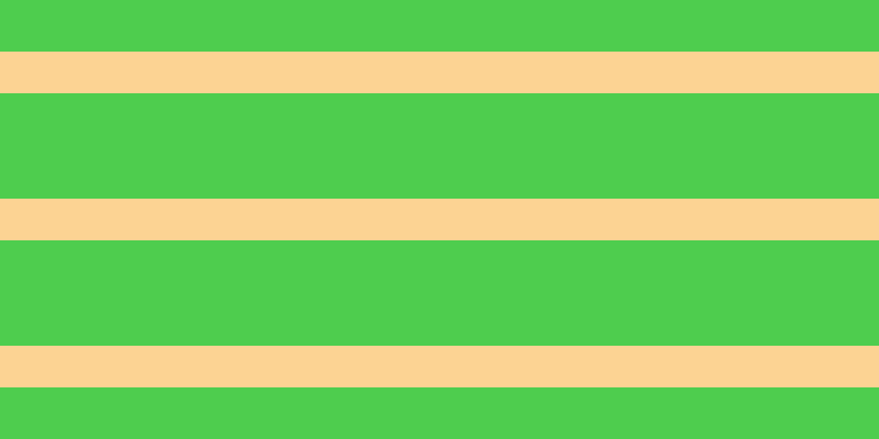 #4ecd4e, #fcd393 horizontal lines, thirty-eight pixels wide, ninety-six pixels apart